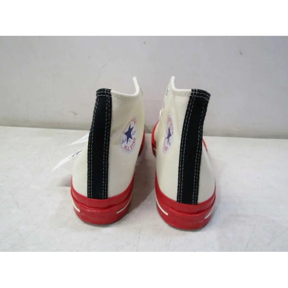 NWT Comme des Garcons PLAY Converse Chuck 70 CDG Hi Sneakers Pristine/Red/Egret - Picture 10 of 13